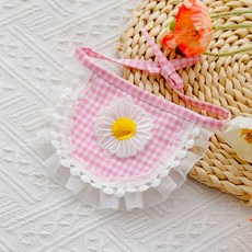 DZER 반려동물 귀여운 면 및 레이스 턱받이 강아지 및 고양이용 만능 애완용품 동물 프린트 디자인, XS, H