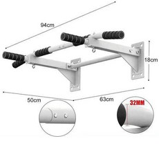 벽부착식 철봉 가정용 턱걸이 철봉 극강 고정 프리미엄 턱걸이 풀업바 철봉 실내 턱걸이기구 가정용 헬스 운동기구 실내 운동기구, 화이트