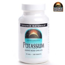 SOURCE NATURALS Source Naturals 胺基酸螯合物鉀 99 毫克, 100顆, 1個