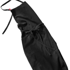 棉質圍裙 廚房美術罩衣 男女兼用圍兜, 黑色180g雙口袋, 均碼052