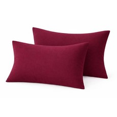 COTTON STICH 유아용 베개 커버 2개 세트 미니 베개 커버 600수 면 아동용 부드럽고 가벼운 베개 커버 (와인 유아 30.5 x 40.6cm(12 x 16인치, Toddler 12x16 Envelope, 와인