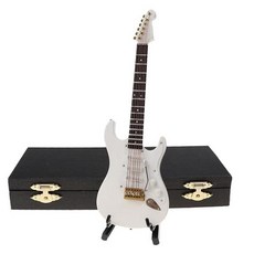 미니 일렉트릭 기타 나무 모델 악기 장식 선물 침실 거실 1024, white, 14cm, 1개