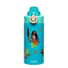 해외 잭디자인 Zak Designs 마블 스파이더맨 세이지 물병 학교 또는 여행용 414ml14온스 스테인리스 스틸 빨대 손잡이 및 누출 팝업 커버 스파이더와 그의 놀라운 친구, .0008.Moana.