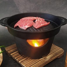 1인용 미니 화로 그릴 세트 가정용 개인 1인 화로대 미니그릴 1인화로 미니불판 미니화로대 미니화로불판 가정용미니화로 가정용화로 고체연료화로대 고체연료화로 1인그릴팬 원형미니화로, 1개