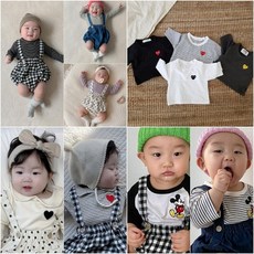 베이비 티셔츠 멜빵블루머 돌전 돌후 아기선물 6개월아기옷어린이집등원룩 인스타패션 둥이커플룩 유아선물