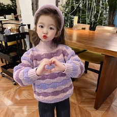 賣場優選童裝 女童毛衣 女童毛衣2025新款冬季加厚寶寶秋冬款拚接針織綫衣兒童打底衫冬裝