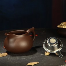 紫砂公道杯 茶海 紫砂功夫茶具配件 紫砂奶壺潮州硃泥壺茶道零配, 中號公道杯260ml（棕色）送茶漏, 1個