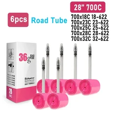 자전거 튜브 RideNow 초경량 내부 프랑스 밸브 패치 키트 700C X18 23 25 28 32 35 37 40 47 MTB 27 TPU, 6pcs 36g, 65mm with patch kit, 1개