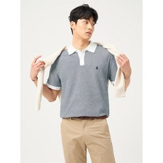 매장정품 빈폴 BEANPOLE MEN 투톤 칼라넥 니트 - 네이비 250594