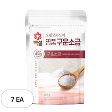 백설 천일염 구운소금, 400g, 7개