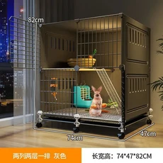 대형 고급 토끼 케이지 2층 실내 서식지 경사로 포함 자동 배설물 청소 기니피그 집 넓은 애완동물, 03 Model7, 01 Deluxe Model