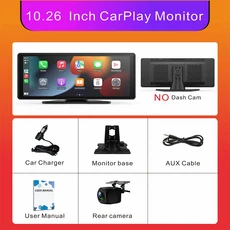 안드로이드 오토 터치스크린 카 스테레오 시스템 갖춘 차량용 범용 휴대용 무선 카플레이, 03 With Rear Camera