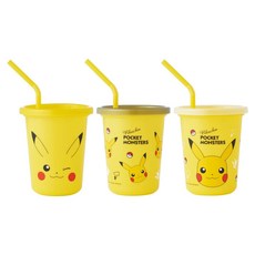 스케이터 캐릭터 빨대컵 3P 세트, 피카츄, 1세트, 320ml