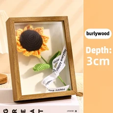 3D 나무 액자 깊이 3cm 5cm 말린 꽃 표본 홀더 수제 DIY 세공 디스플레이 Phote 프레임 홈 인테리어, 06 Rectangle-6in, 04 burlywood-depth-3cm
