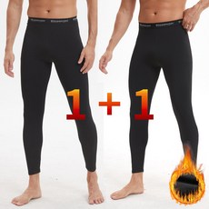 (1+1) 슬레진저 남성 기모 내복 바지 초극세사 기모 발열 타이즈 초경량 빅사이즈 2매입