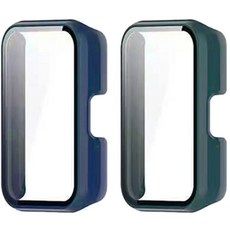 엔터콘 갤럭시핏3 케이스 강화유리 풀커버, 8. 블루 + 그린