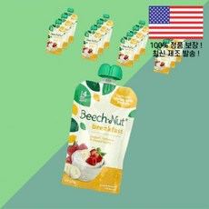 너도밤나무 견과류 아침 식사 12개월 이상 요거트 바나나 믹스 베리 12 파우치 각 3.5온스 99g Beech Nut Breakfast Months Yogurt Banana