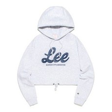 lee 우먼 유니온 러닝 스티치 크롭 후드 라이트 그레이