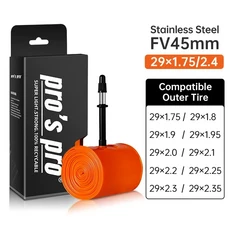 산악 자전거 이너 튜브 MTB 26/27.5/29 자전거 TPU 이너 타이어 펑크 방지 45mm 메탈 프렌치 프레스타 밸브, 01 Presta 밸브, 01 FV45 29X1.75in