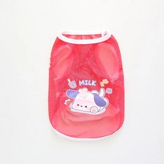 귀여운 여름 얇은 통기성 작은 탱크 동물 인쇄 고양이와 옷 경량, 색상: 4. red / 크기: C. M