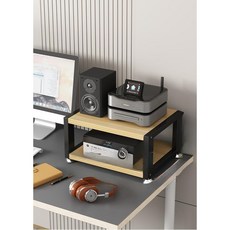 데스크 오디오 진열대 받침대 선반 소형 탁상용 2칸 프레임+라이트 35cm 40cm, 4칸 프레임+티크 45cm 50cm