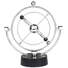 圓球永動儀 旋轉永動儀模型 搖擺天體地球儀 家居工藝品裝飾擺件禮品 牛頓擺球桌面擺飾 小禮物 附發票, A603圓球永動儀, 黑色底座