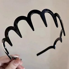 洗臉髮箍 帶齒防滑深齒髮箍, 1個, AC+：黑色-深齒髮箍