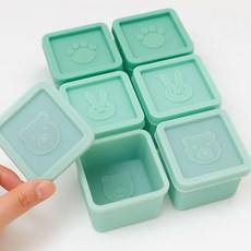 히야펫 강아지 습식사료 화식 간식 영양제 실리콘 분리 소분통 6p 세트, 1개, 660ml, 민트