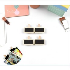 카페 화분 이름표 미니 칠판 집게형 소형 직사각 메모판 집게 1P