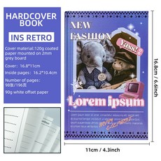 嗨購 新款ins復古風塗鴉筆記本，學生必備硬殼日記本，輕巧便攜亞馬遜熱銷, 1個, T01042448, T01042448