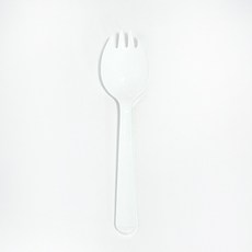 커피바바 화이트 스포크 포크숟가락 개별포장, 3개, 100개입