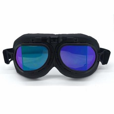 남성용 에보모사 레트로 모터사이클 고글 여성용 안티 포그 앤 윈드 & 더스트 샌드 에비에이터 파일럿 모터크로스 더트 바이크 atv 라이딩 고글 안경 또는 헬멧 착용, Black, Silver, 1개