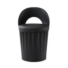 등받이 식당 수납의자 쿠션 스툴 옷보관 고기집의자 원형 블랙(블랙쿠션)