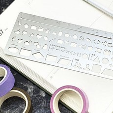 다꾸족 다이어리 꾸미기 스텐실 템플릿 모형자 필기구 문구, 1개, 상세페이지 참조