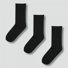 [JAJU] 자주 여 모달 롤 장목 양말 3족_블랙