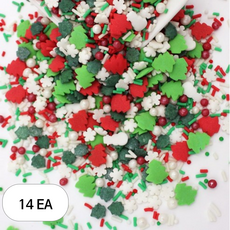 이홈베이킹 크리스마스 파티 스프링클, 100g, 14개