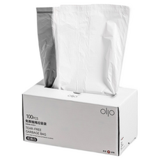 oljo拉繩垃圾袋-白色【JJ0944】，免撕抽取，居家清潔好幫手，100個裝, 1個, 10L