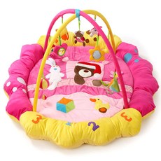 卡其貝特 嬰兒遊戲毯健身墊架寶寶爬行墊音樂玩具, 1個, 粉紅