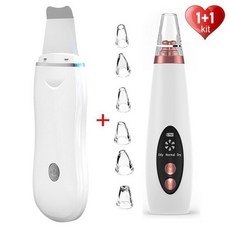 아쿠아 워터 필링기 초음파 스킨 스크러버 나노 스파이어 스티머 페이셜 필링 삽 모공 클리너 엑스폴리에이터 여드름 리무버 포인트 누아르 블랙헤드, 세트 7