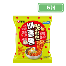 농심 배홍동 칼빔면 봉지라면 128g 낱개 판매, 5개