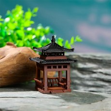 분재 건물 조경 미니어처 높이 3.0cm 수조 단층 조경용품 원형 정자 미니어처소품 정자, AH. 중형 4.2x4. 높이 6CM