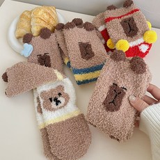 트렌디몽 카피바라 여성 수면양말 여자 양말 5켤레