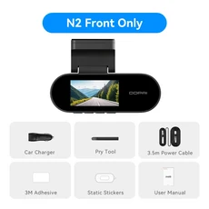 DDPAI N2 전후방 야간촬영 지원 ADAS 내장 GPS 앱 제어 24시간 주차 모니터링, 02 128G SD Card, 01 빠른, 03 1-Channel