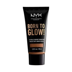 NYX 프로페셔널 메이크업 본 투 글로우 내추럴리 래디언트 파운데이션 미디엄 커버리지 - 웜 월넛, 카푸치노