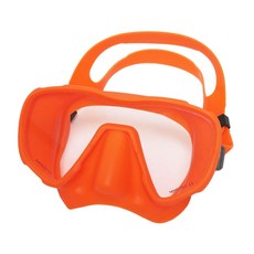 SAEKODIVE 潛水面鏡，舒適矽膠，防霧鏡片，粉紅色時尚設計, 橘色