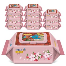 페넬로페 아기물티슈 프르미에 로제 휴대캡형 20매X12팩, 65g