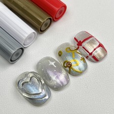 네일드로잉펜 4종 라인펜 젤네일 셀프네일재료 레진, 3개, 화이트