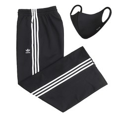 adidas 愛迪達 鬆緊運動長褲+立體口罩