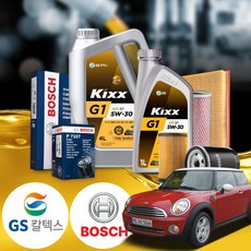 미니 쿠퍼 (R56)(05~14) 2세대 (N16) 가솔린 kixx g1 5w30 합성엔진오일세트 5리터, 1개