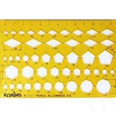 삼안 템플렛 K111 도형모양자 오각형그리기 제도자